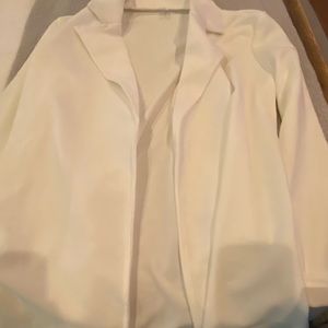 White polyester blazer, size medium, never worn